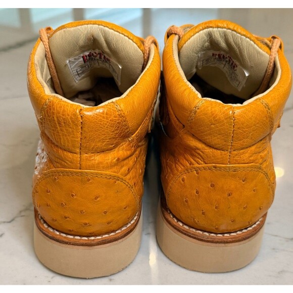 Los Altos Genuine Gator W/Ostrich Casual Shoe/Boot in Buttercup Lace Up SZ 7.5 main image 6